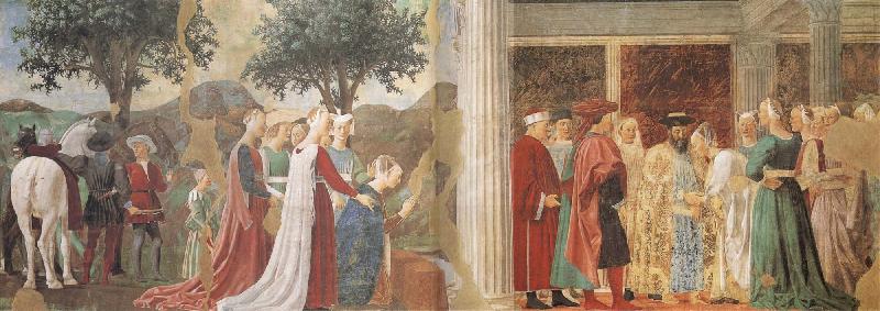 Piero della Francesca The Discovery of the Wood of the True Cross and The Meeting of Solomon and the Queen of Sheba China oil painting art